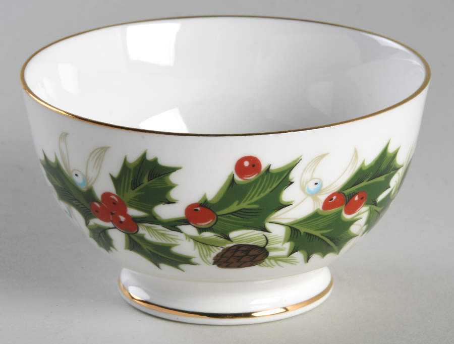 Noel (Holly Backstamp, Smooth) Mini Open Sugar Bowl by Royal Grafton-1