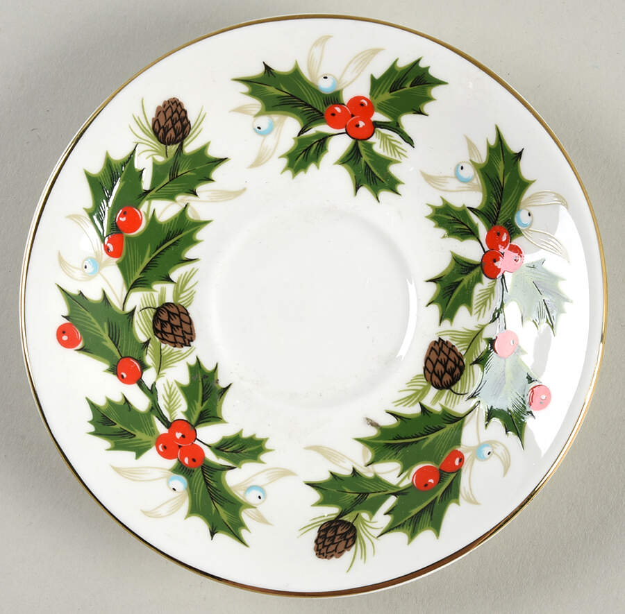 Noel (Holly Backstamp, Smooth) Saucer for Demitasse Cup by Royal Grafton-1