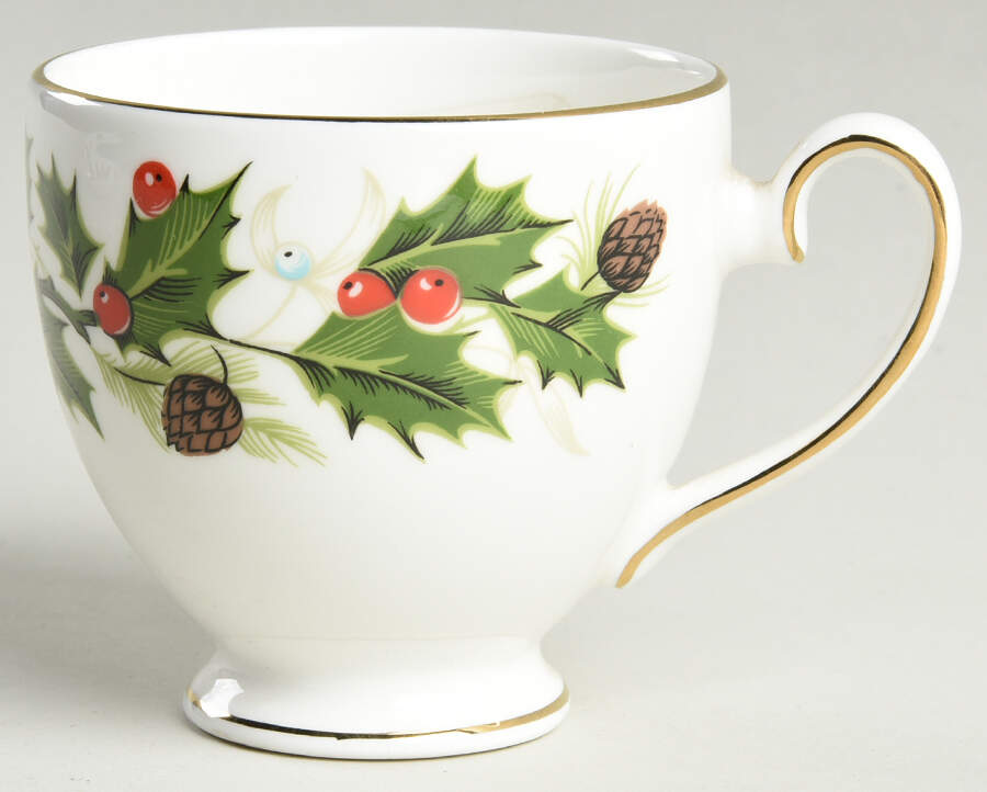 Noel (Holly Backstamp, Smooth) Footed Demitasse Cup by Royal Grafton-1