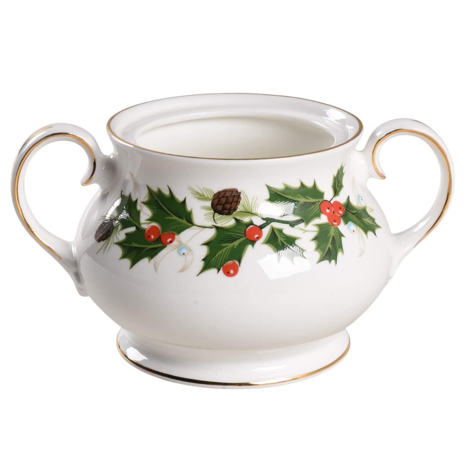 Noel (Holly Backstamp, Smooth) Sugar Bowl No Lid by Royal Grafton-1