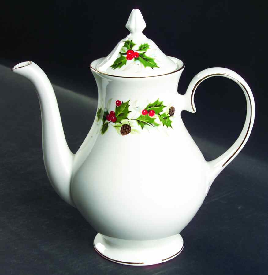 Noel (Holly Backstamp, Smooth) Coffee Pot & Lid by Royal Grafton-1