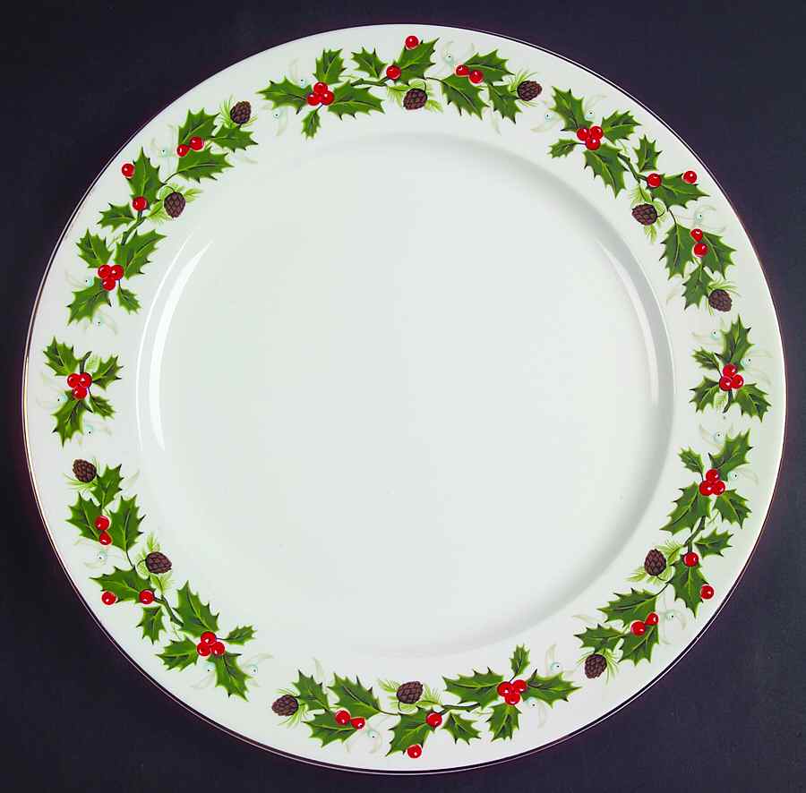 Noel (Holly Backstamp, Smooth) 12" Chop Plate (Round Platter) by Royal Grafton-1