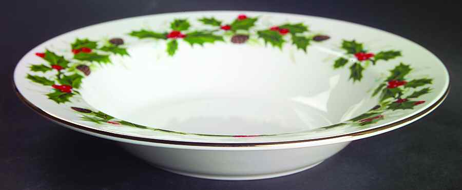 Noel (Holly Backstamp, Smooth) Rim Soup Bowl by Royal Grafton-1