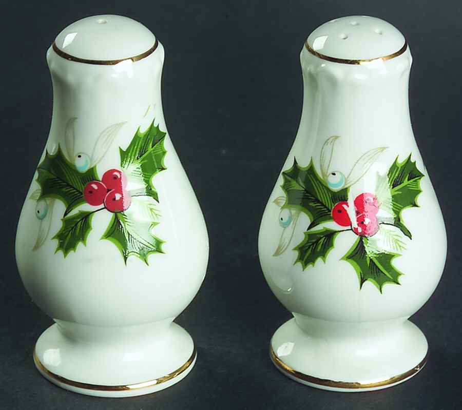 Noel (Holly Backstamp, Smooth) Salt & Pepper Set by Royal Grafton-1