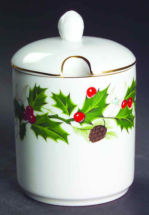 Noel (Holly Backstamp, Smooth) Jam/Jelly & Lid by Royal Grafton-1