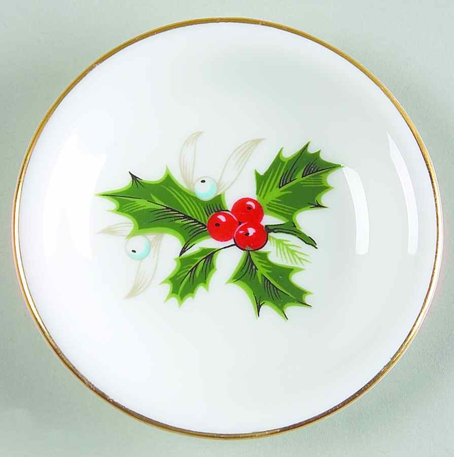 Noel (Holly Backstamp, Smooth) Butter Pat by Royal Grafton-1