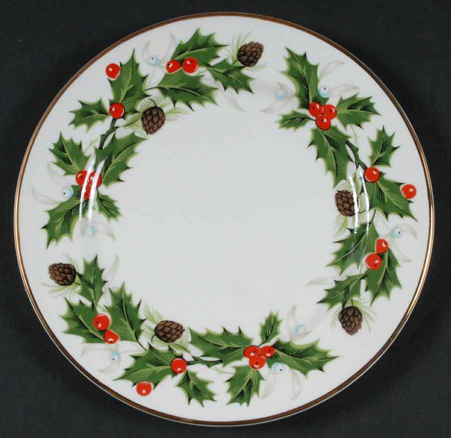 Noel (Holly Backstamp, Smooth) Bread & Butter Plate by Royal Grafton-1
