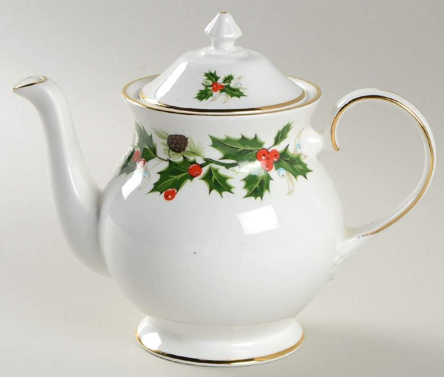 Noel (Holly Backstamp, Smooth) Small Teapot & Lid by Royal Grafton-1