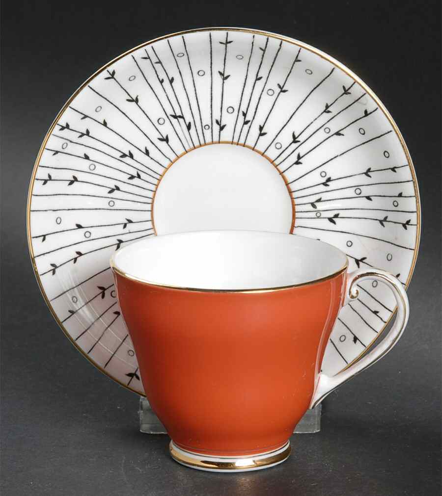 Pampas Grass Footed Demitasse Cup & Saucer Set by Royal Grafton-1