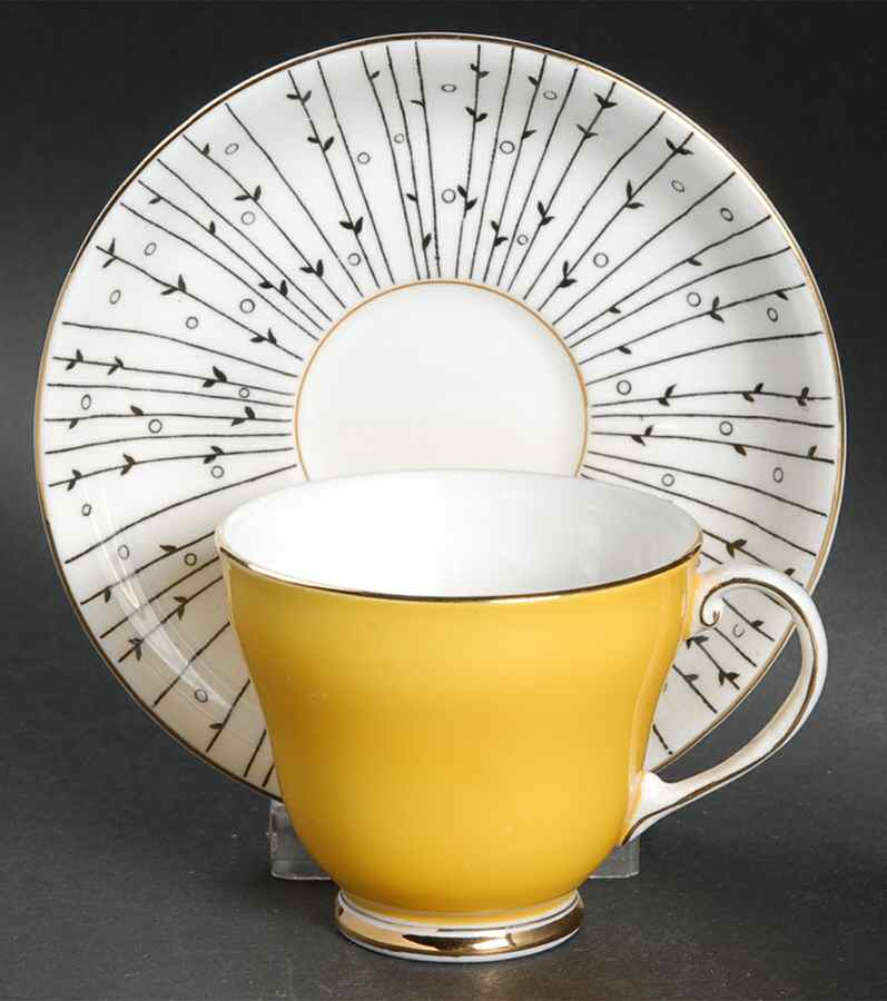 Pampas Grass Footed Demitasse Cup & Saucer Set by Royal Grafton-1