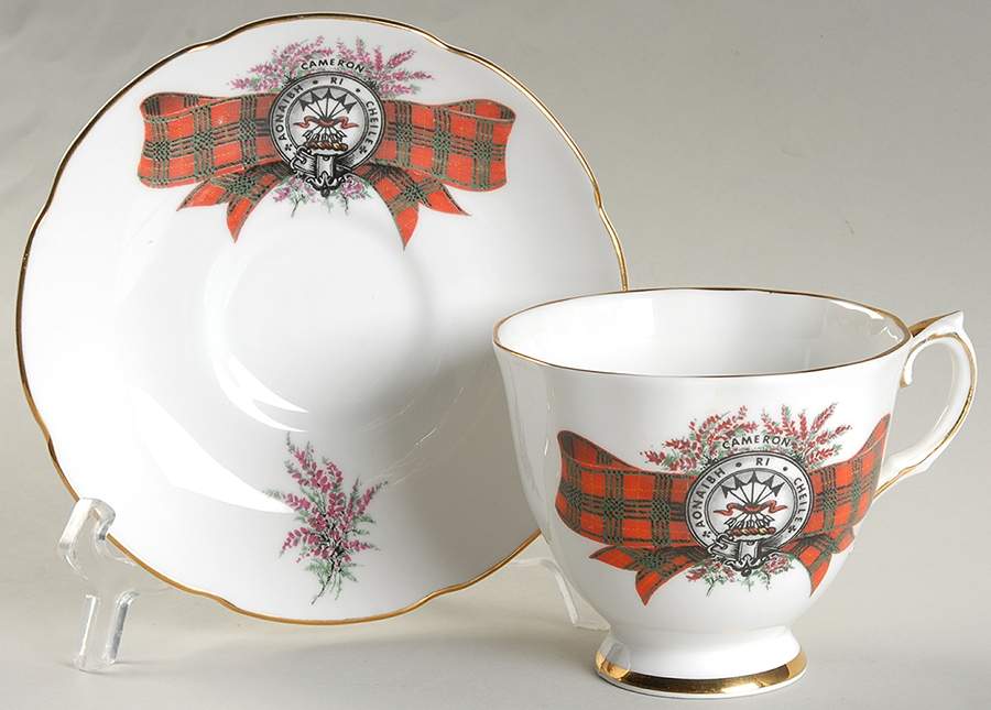 Coat of Arms (Scalloped) Footed Cup & Saucer Set by Royal Grafton-1