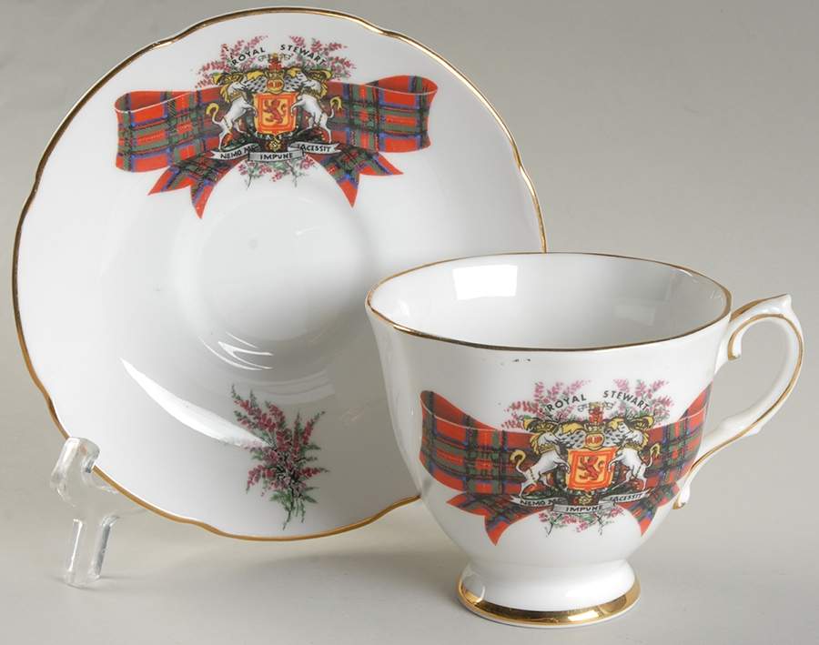 Coat of Arms (Scalloped) Footed Cup & Saucer Set by Royal Grafton-1