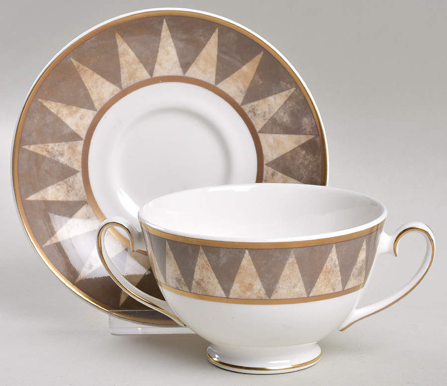 Venetian Footed Cream Soup Bowl & Saucer Set by Royal Grafton-1