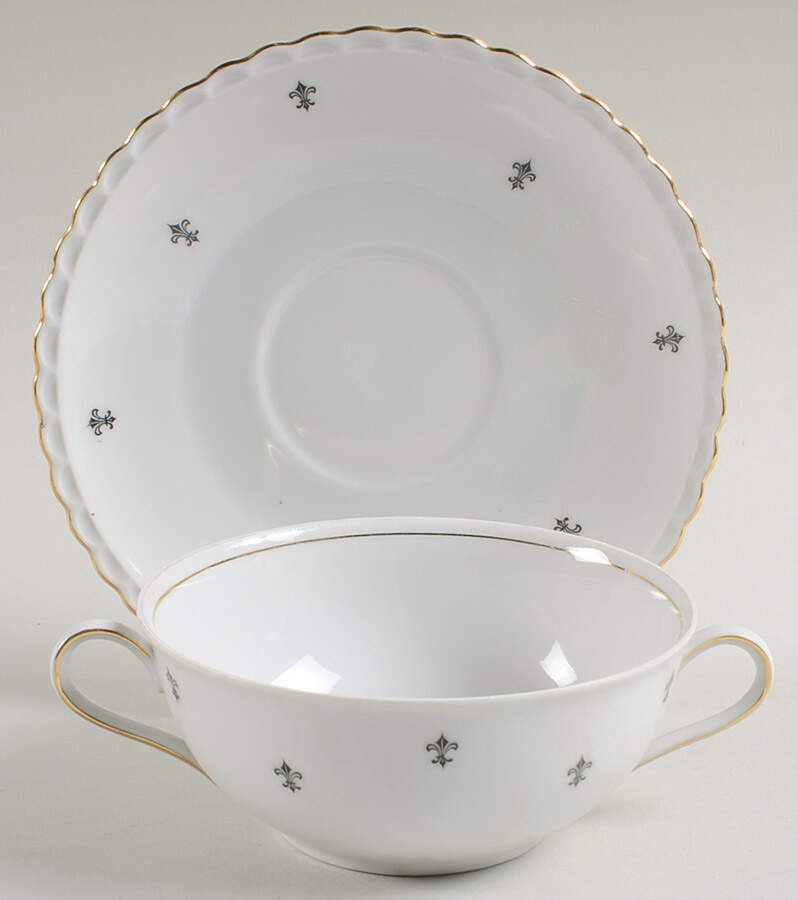 Black Prince Flat Cream Soup Bowl & Saucer Set by Royal Hanover-1