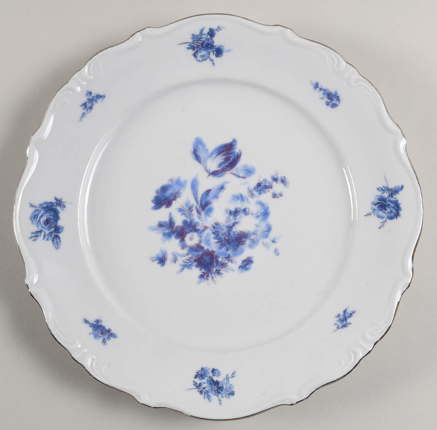 Blue Roses Dinner Plate by Royal Hanover-1