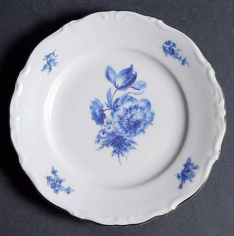 Blue Roses Bread & Butter Plate by Royal Hanover-1