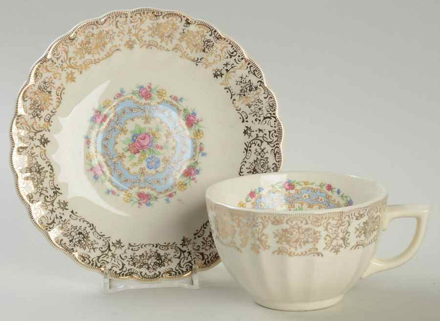 American Rose Footed Cup & Saucer Set by Reliable Home Equip-1