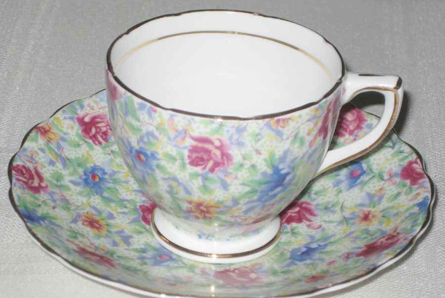 5042 Footed Cup & Saucer Set by Rosina-Queens-1