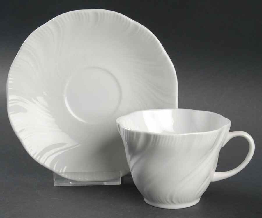 Antoinette Flat Cup & Saucer Set by Rosina-Queens-1