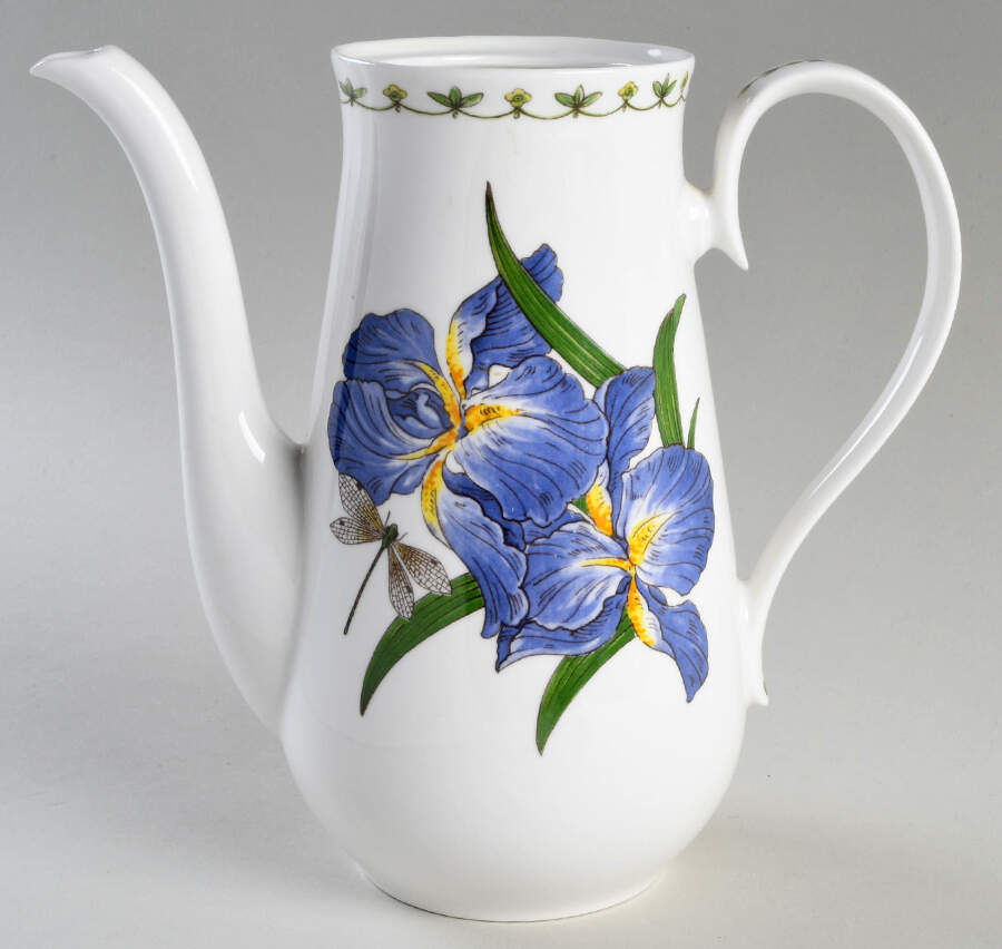 Blue Iris Coffee Pot No Lid by Rosina-Queens-1