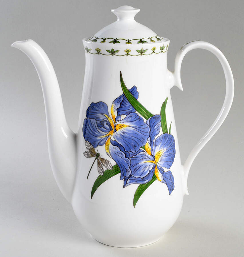 Blue Iris Coffee Pot & Lid by Rosina-Queens-1