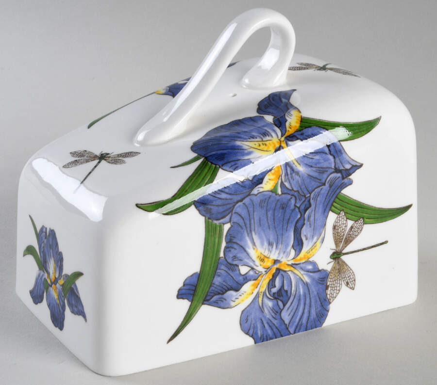 Blue Iris Cheese Dish Lid, Lid Only (Wedge) by Rosina-Queens-1