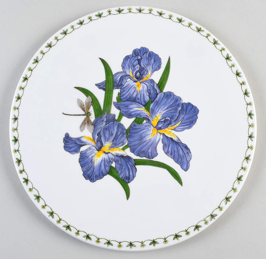 Blue Iris Cake Plate by Rosina-Queens-1
