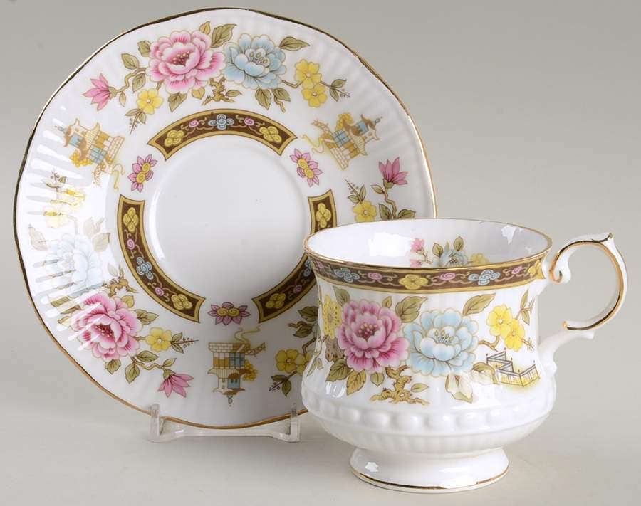 Cathay Footed Cup & Saucer Set by Rosina-Queens-1