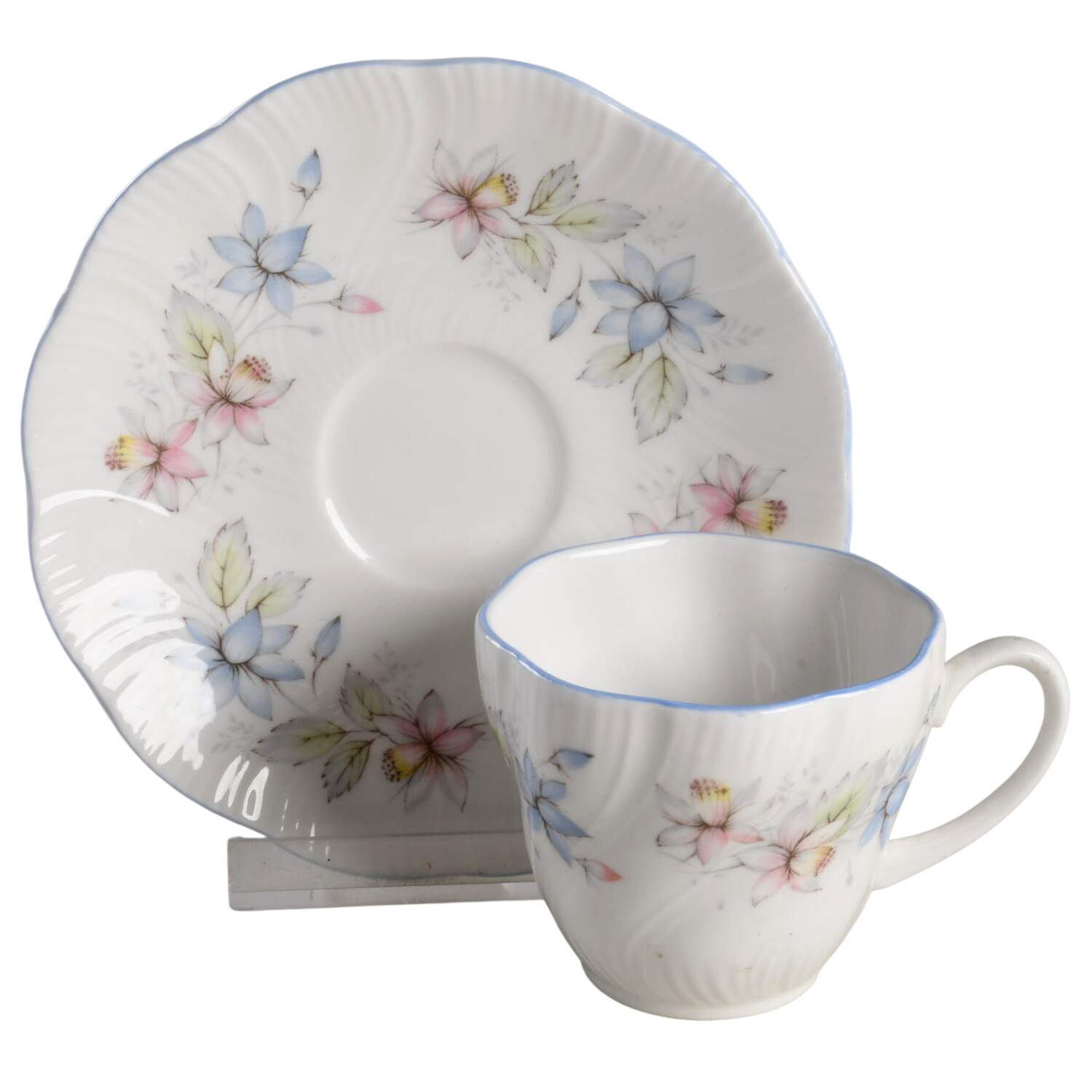 Claire Flat Demitasse Cup & Saucer Set by Rosina-Queens-1