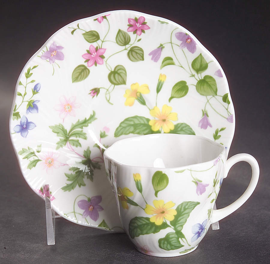 Country Meadow Flat Demitasse Cup & Saucer Set by Rosina-Queens-1