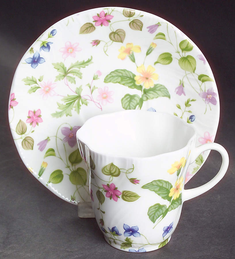 Country Meadow Flat Cup & Saucer Set by Rosina-Queens-1