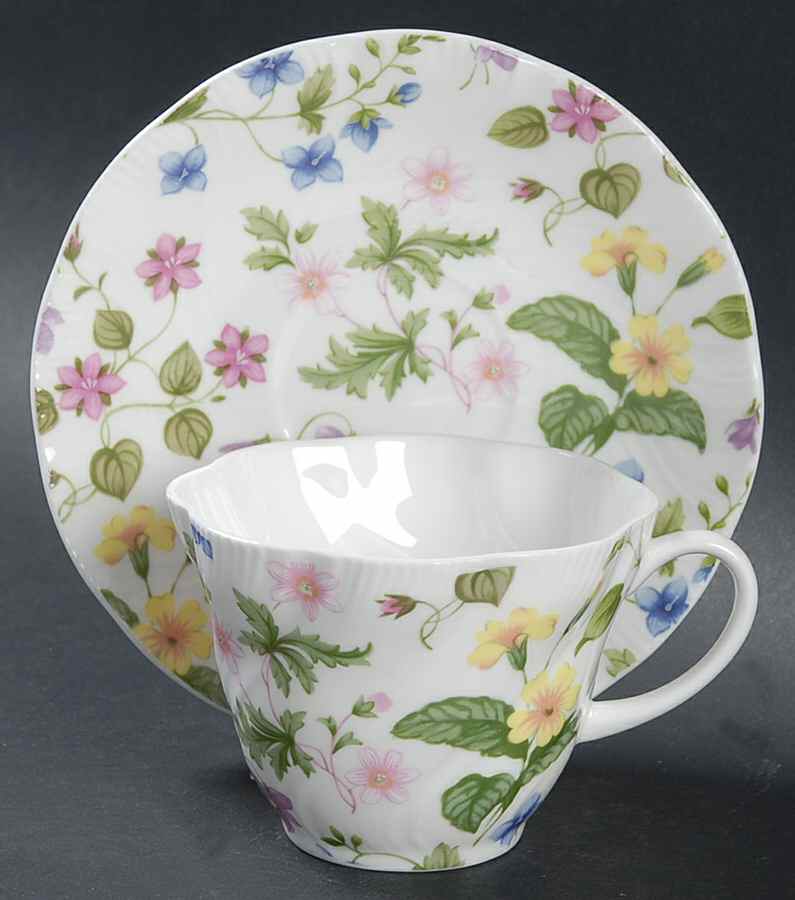 Country Meadow Flat Cup & Saucer Set by Rosina-Queens-1