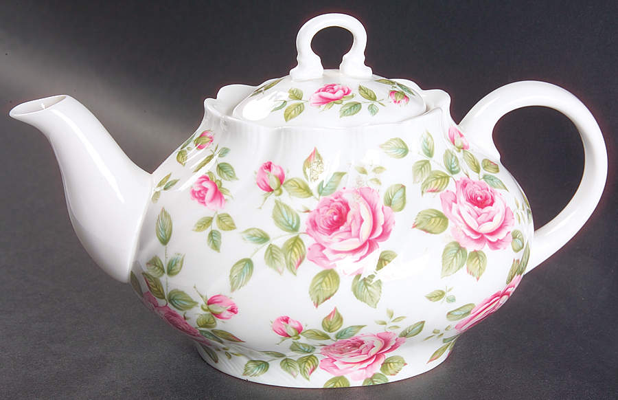 Cottage Rose Teapot & Lid by Rosina-Queens-1