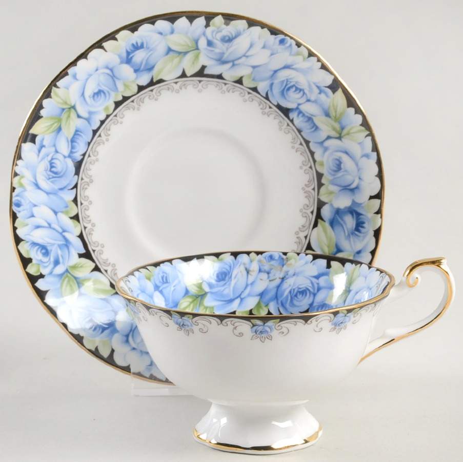 Elizabeth Rose Footed Cup & Saucer Set by Rosina-Queens-1