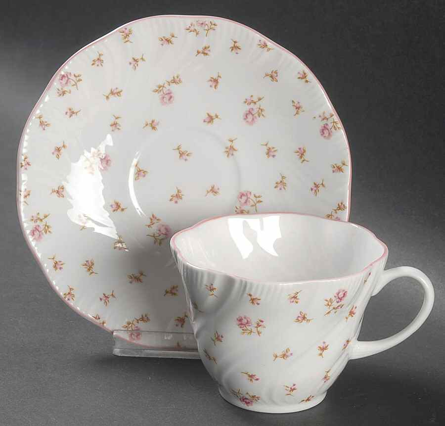 Fleur Flat Cup & Saucer Set by Rosina-Queens-1