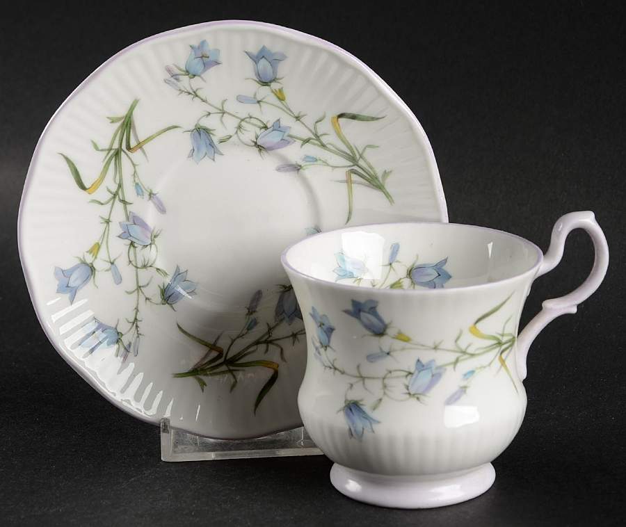 Harebell Footed Demitasse Cup & Saucer Set by Rosina-Queens-1