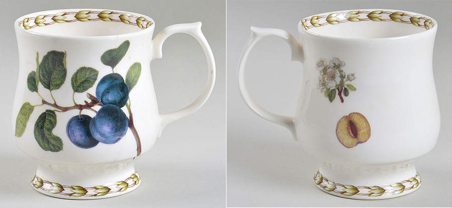 Hooker's Fruit (Bone, Made In England) Footed Mug by Rosina-Queens-1