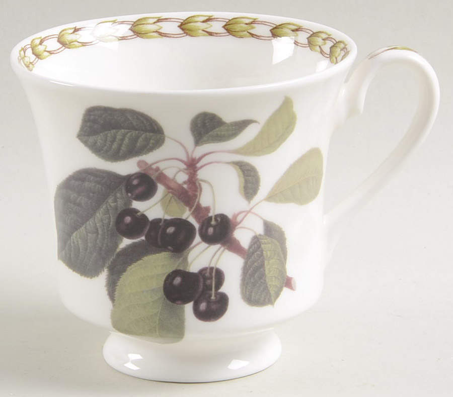 Hooker's Fruit (Bone, Made In England) Footed Cup by Rosina-Queens-1