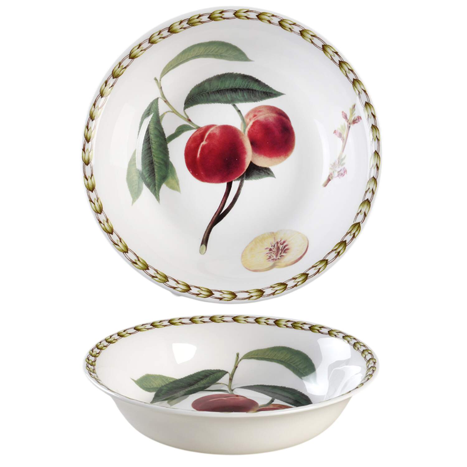 Hooker's Fruit (Bone, Made In England) Coupe Cereal Bowl by Rosina-Queens-1