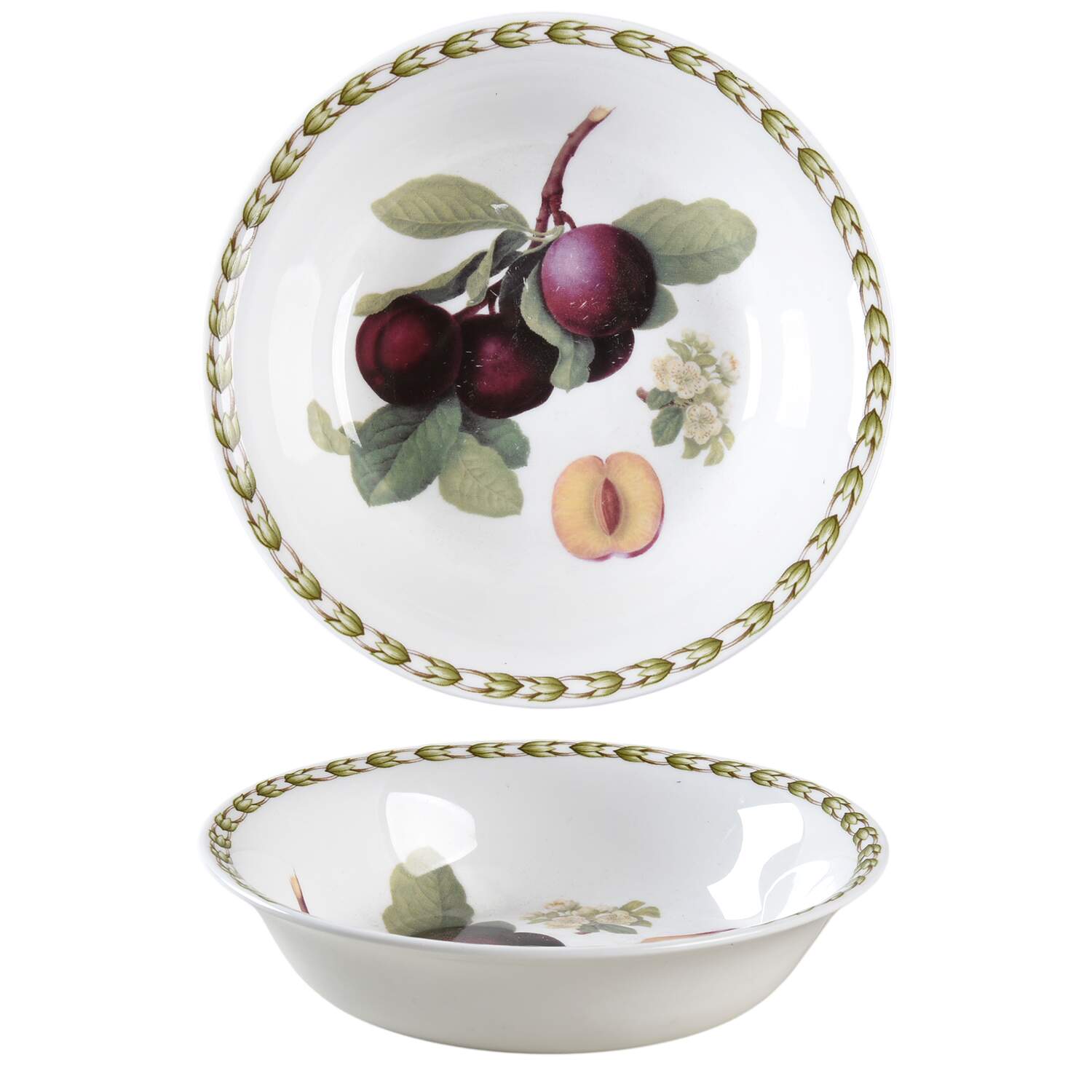 Hooker's Fruit (Bone, Made In England) Coupe Cereal Bowl by Rosina-Queens-1