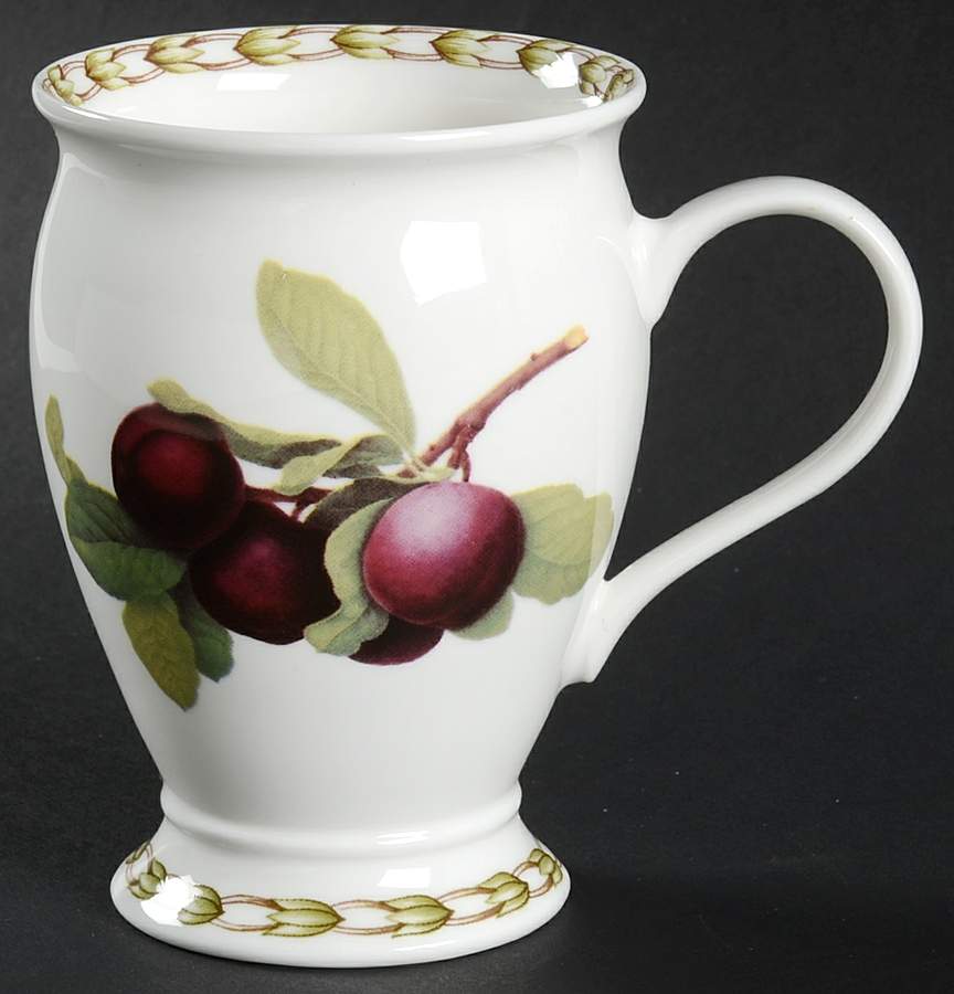 Hooker's Fruit (Bone, Made In England) Footed Mug by Rosina-Queens-1
