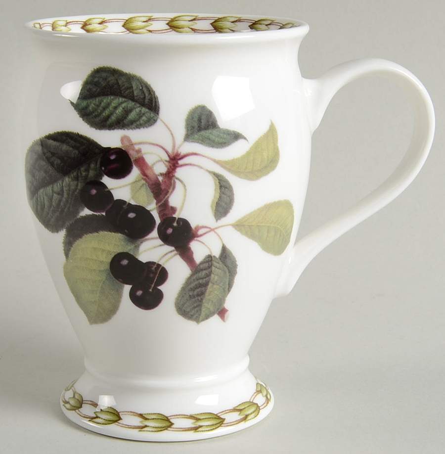 Hooker's Fruit (Bone, Made In England) Footed Mug by Rosina-Queens-1