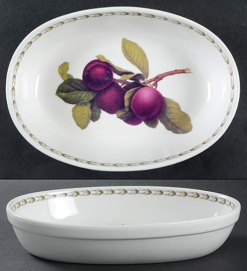 Hooker's Fruit (Bone, Made In England) 9" Oval Vegetable Bowl by Rosina-Queens-1