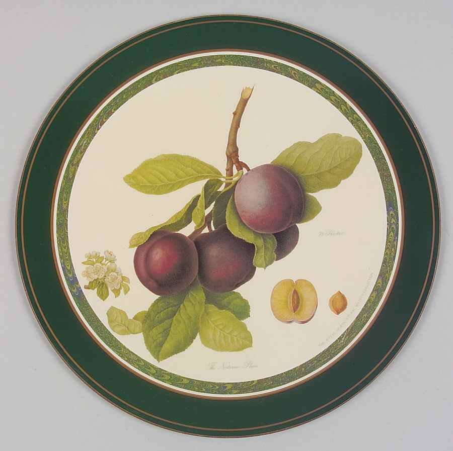Hooker's Fruit (Bone, Made In England) Round Placemat with Cork Back by Rosina-Queens-1
