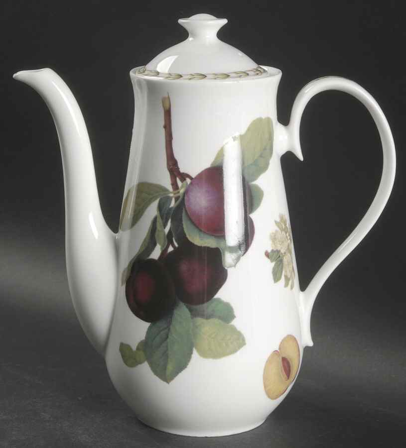 Hooker's Fruit (Bone, Made In England) Coffee Pot & Lid by Rosina-Queens-1