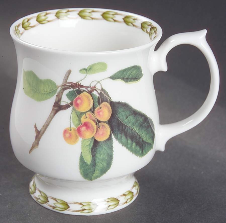 Hooker's Fruit (Bone, Made In England) Footed Mug by Rosina-Queens-1