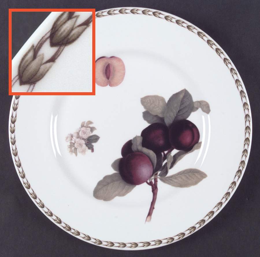 Hooker's Fruit (Bone, Made In England) Dinner Plate by Rosina-Queens-1