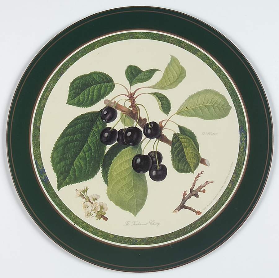 Hooker's Fruit (Bone, Made In England) Round Placemat with Cork Back by Rosina-Queens-1