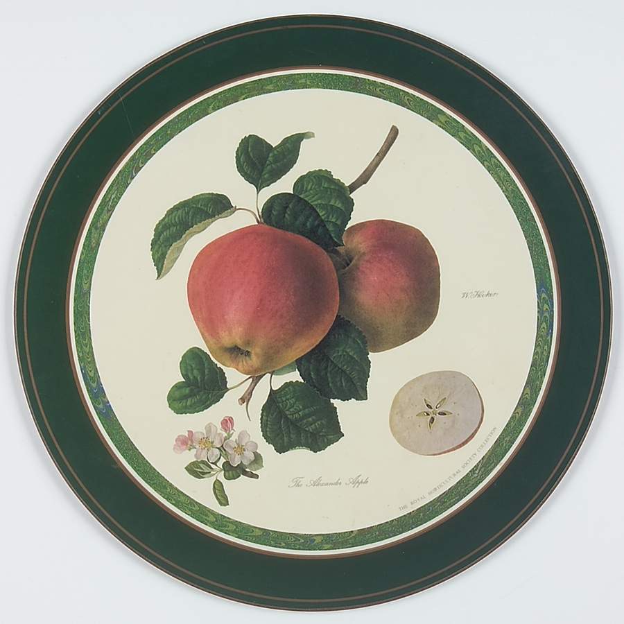 Hooker's Fruit (Bone, Made In England) Round Placemat with Cork Back by Rosina-Queens-1