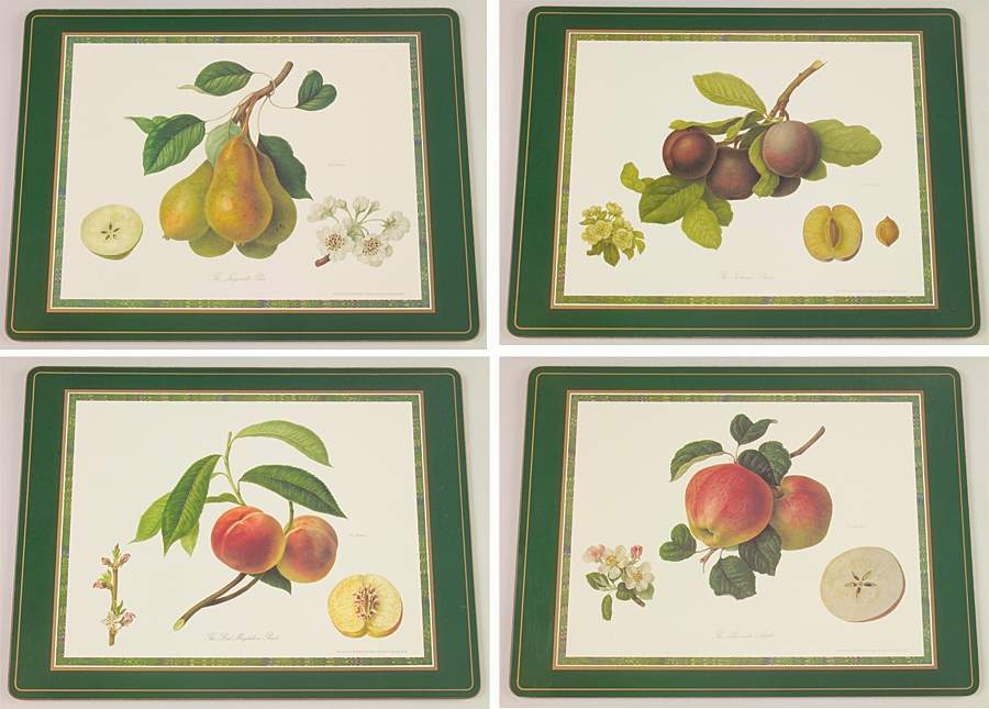 Hooker's Fruit (Bone, Made In England) Corkboard Placemat - Set of 4 by Rosina-Queens-1